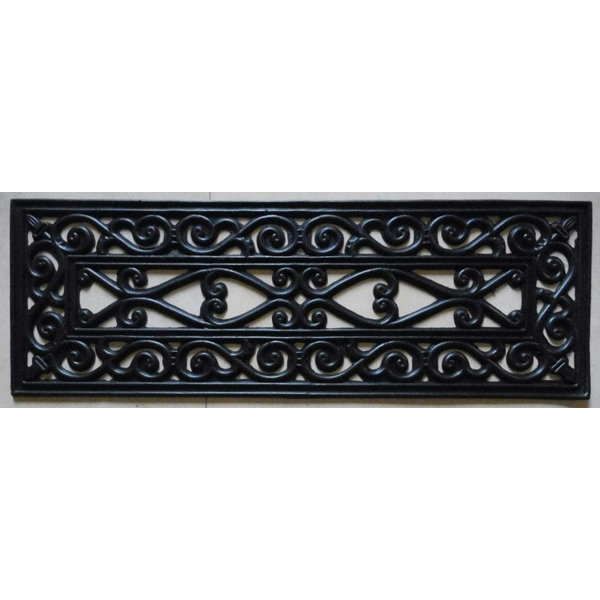 Ottomanson Rubber Stair Treads, Black Iron Cutout, 10" X 30" (5PC